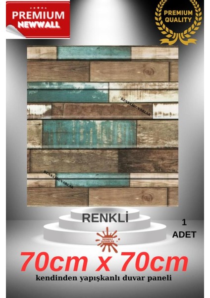 70X70CM Çok Renkli Yapışkanlı Retro Sünger Duvar Paneli, Kabartmalı, Karavan ve Salon Dekoru