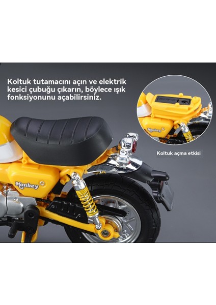 1:12 Küçük Maymun Alaşımlı Motosiklet Modeli (Yurt Dışından) indirimleri
