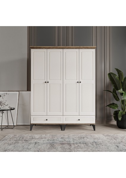 Nisa 4 Kapaklı Gardırop Dolap 160cm