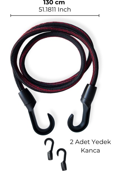 Kancalı Bagaj Lastiği -130 cm Kırmızı Poli İp Yapılı Gergi Lastiği fiyatları