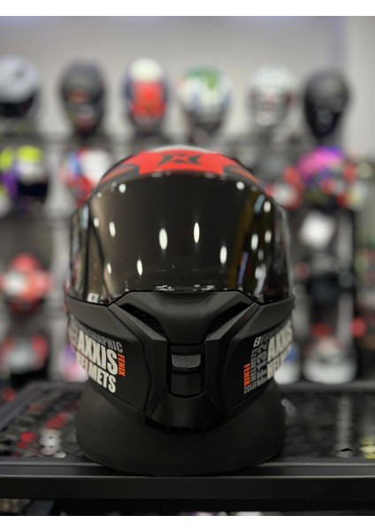 Fenix Kırmızı Kapalı Kask Siyah Vizörlü (+1 Şeffaf Vizör) modelleri