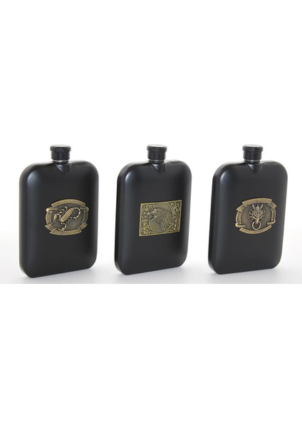 Paslanmaz Çelik Kabartmalı Tekli 6 Oz Matara