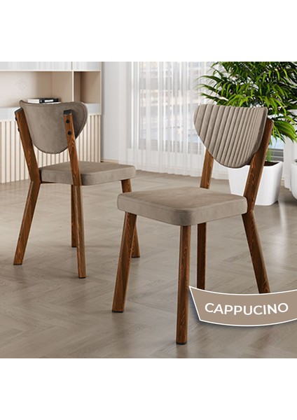Arfe Serisi 6 Adet Cappucino Mutfak Sandalyesi Ahşap Kaplama 1. Sınıf Babyface Kumaş fiyatları