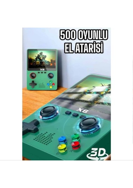 Çocuklara Özel 666 Oyunlu X6 Atari Video Izleme ve Müzik Dinleme