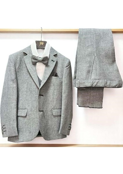 Ceketli Klasik Takım Gri