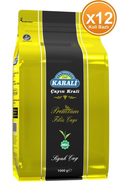 Karali Premium Filiz Dökme Çay 1 kg (Kilitli Poşet) x 12 Adet