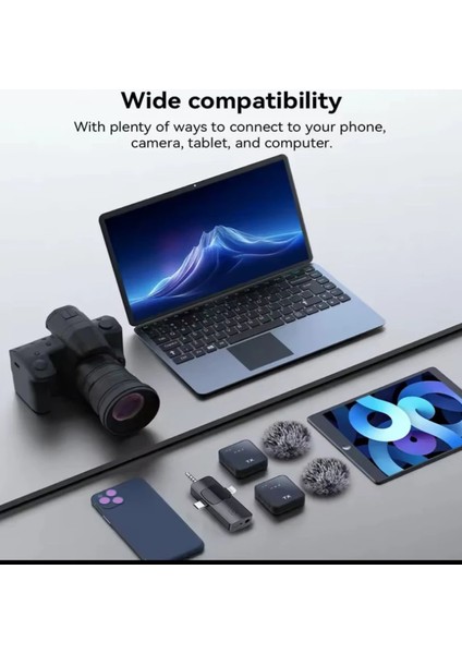 Kablosuz Yaka Mikrofonu Çiftli Mikrofon Type-C/lightning Portlu Röportaj fiyatları