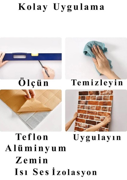Kırmızı Ems Taş Tuğla Desenli Kendinden Yapışkanlı Duvar Paneli 70X35CM fırsatları
