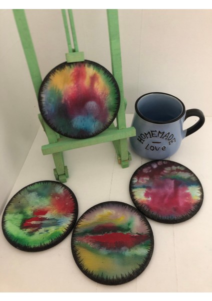 El Yakması Ahşap Bardak Altlığı