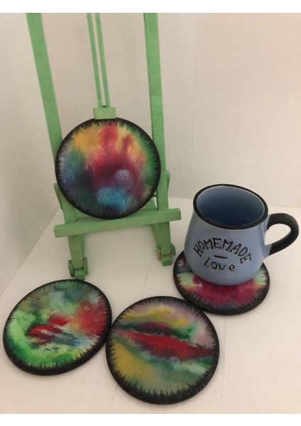 El Yakması Ahşap Bardak Altlığı modelleri