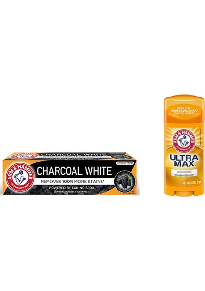 Arm&hammer White Kömür Beyazlatıcı Diş Macunu 75ML + Ultra Max Unscented Antiperspirant Stick 73 gr