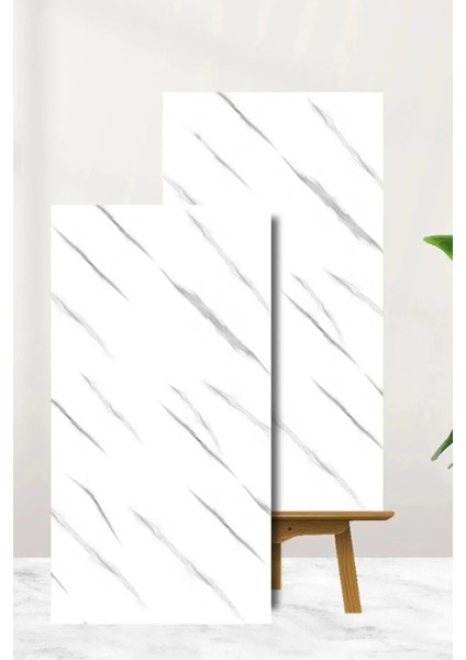 Yapışkanlı Mermer Desenli Pvc Karo Panel 60X120 Cm, Banyo, Mutfak, Wc Için Ideal