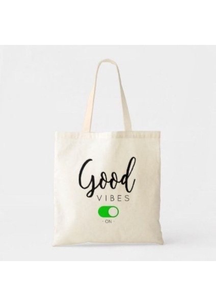 Good Vibes On Baskılı Bez Çanta