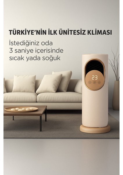 Uzaktan Kumandalı Portatif Klima – 4 Mevsim Isıtma ve Soğutma Özellikli Akıllı Hava Üfleyici