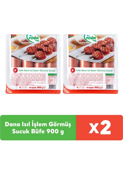 Dana Isıl İşlem Görmüş Sucuk Büfe 900 g x 2 adet