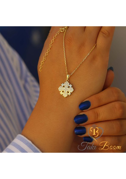 Küçük Haç Kolye, Kudüs Haçı Kolye, Jerusalem Gümüş Kolye, Hristiyan Kolyesi