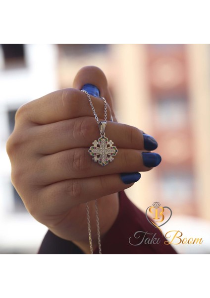 Küçük Haç Kolye, Kudüs Haçı Kolye, Miks Taşlı Haç, Jerusalem Gümüş Kolye, Hristiyan Kolyesi