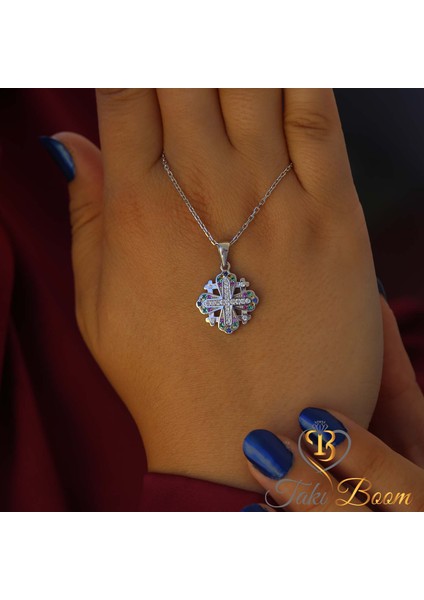 Küçük Haç Kolye, Kudüs Haçı Kolye, Miks Taşlı Haç, Jerusalem Gümüş Kolye, Hristiyan Kolyesi fırsatları