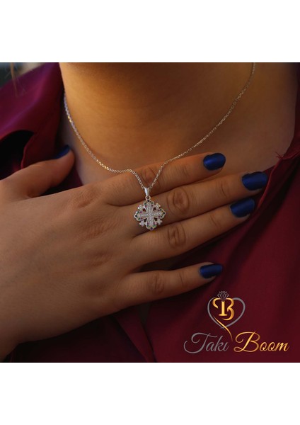 Küçük Haç Kolye, Kudüs Haçı Kolye, Miks Taşlı Haç, Jerusalem Gümüş Kolye, Hristiyan Kolyesi
