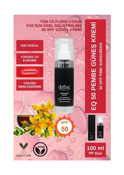 Eq 50 Spf - Ton Eşitleyici Pembe Güneş Kremi 100 ml