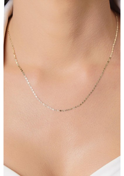 14 Ayar Altın Aynalı Valentino Zincir Kolye modelleri