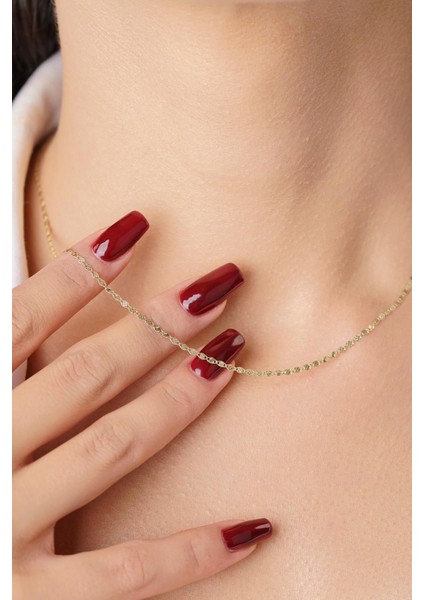 14 Ayar Altın Aynalı Valentino Zincir Kolye fırsatları