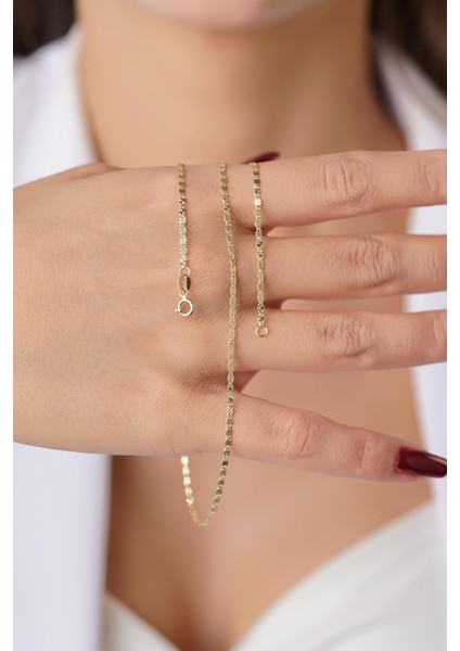 14 Ayar Altın Aynalı Valentino Zincir Kolye indirimleri