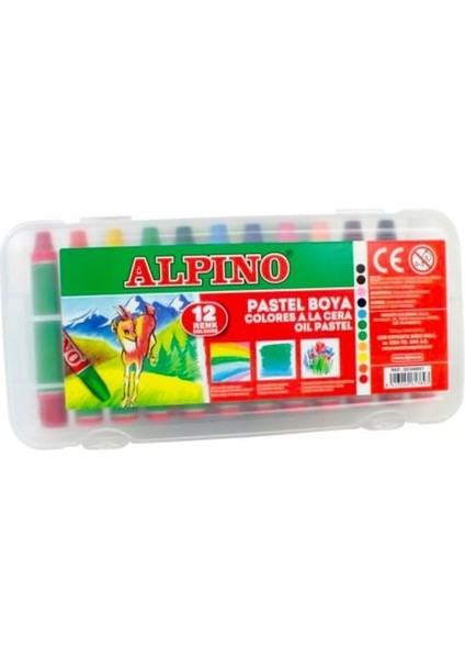 Yağlı Pastel Boya 12 Renk Plastik Çantalı