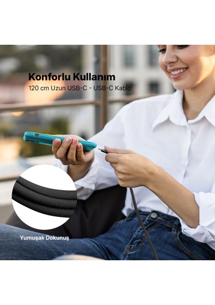 Usb-C - Usb-C 120CM 60W Pd/qc Hızlı Şarj/data Kablosu Siyah 2DK59S modelleri