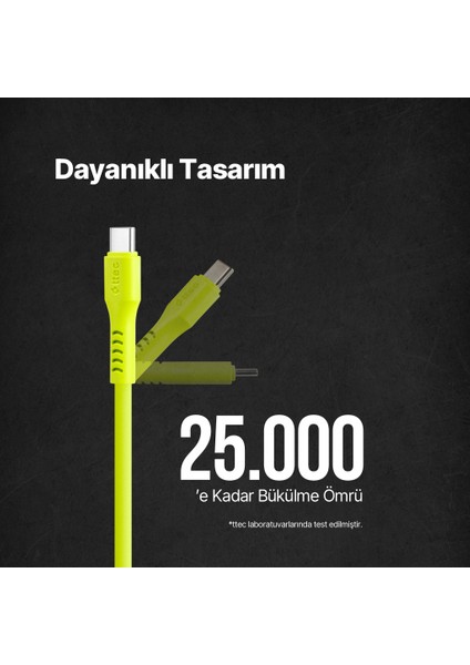 Usb-C - Usb-C 120CM 60W Pd/qc Hızlı Şarj/data Kablosu Neon Sarı 2DK59NS fiyatları