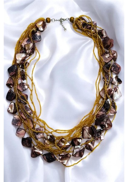 Sedef Doğaltaşlı Çoklu Boncuk Kolye fiyatları