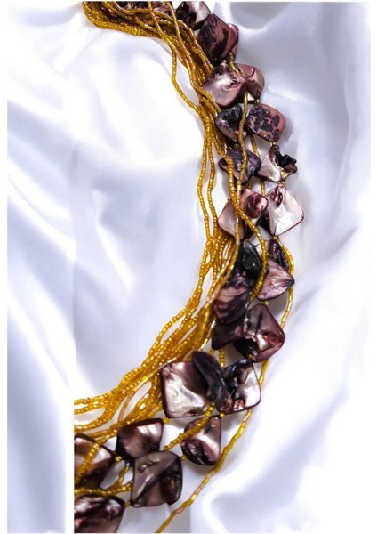 Sedef Doğaltaşlı Çoklu Boncuk Kolye modelleri