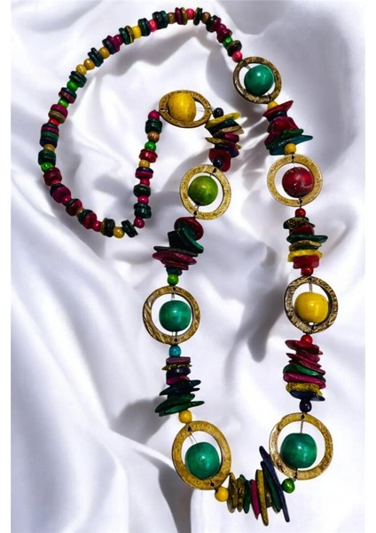 Ahşap Boncuk Uzun Kolye fiyatları