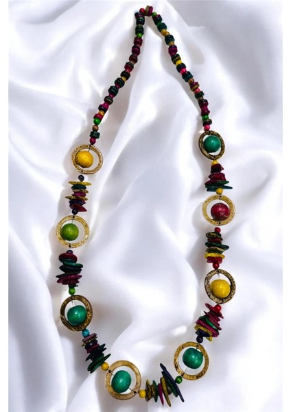 Ahşap Boncuk Uzun Kolye modelleri