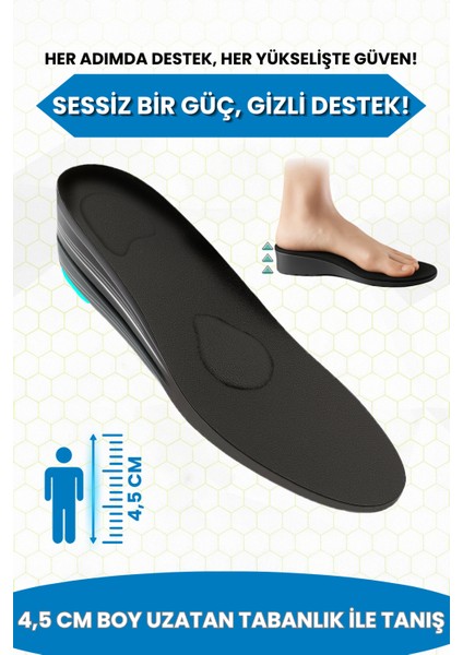 4,5 cm Boy Uzatan Tabanlık , Gizli Boy Uzatıcı Tabanlık