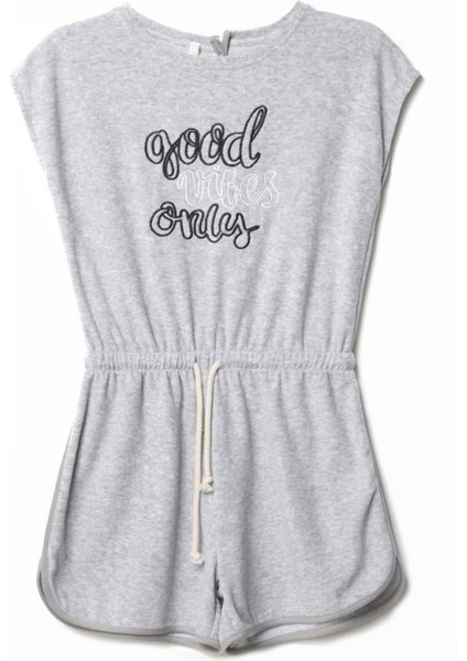 Good Vıbes Havlu Şort Tulum - Nanıca Kıds - NNC222818 - Gri - 1 Yaş - NNC222818-GRI-1 Yaş Gri