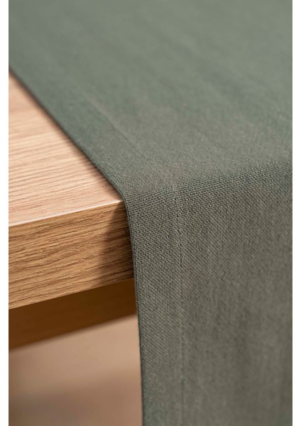 Ruffle Haki Fırfırlı %100 Pamuklu Ham Keten Runner 50X130 cm indirimleri