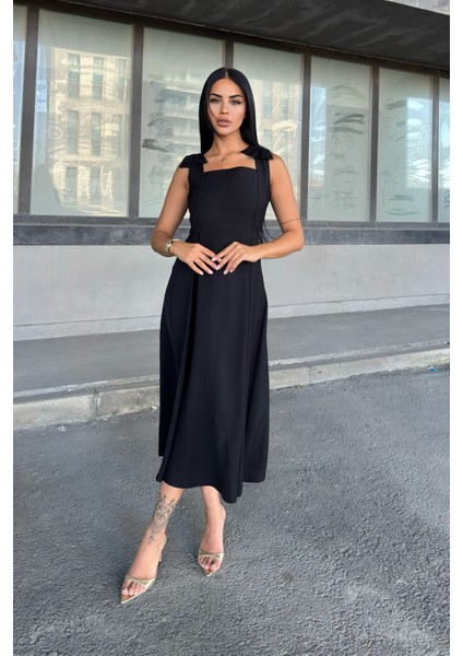 Omuz Fiyonk Detaylı Uzun Elbise 50332 fiyatları