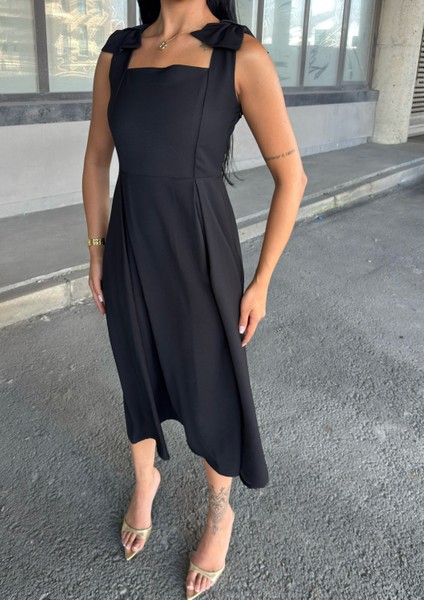 Omuz Fiyonk Detaylı Uzun Elbise 50332 fırsatları