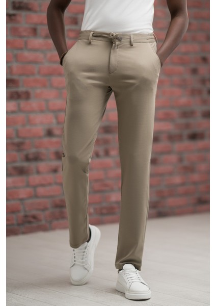 Regular Fit Likralı Penye Kumaş Beli Iplikli ve Lastikli Jogger Pantolon