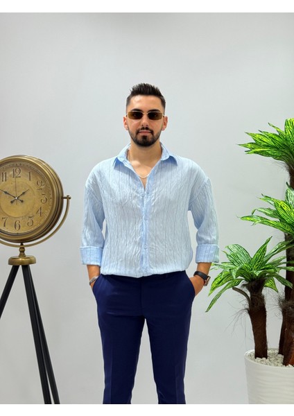 Erkek Yeni Sezon Uzun Kol Gömlek Regular Kalıp Terletme Yapmaz Göbek Göstermez