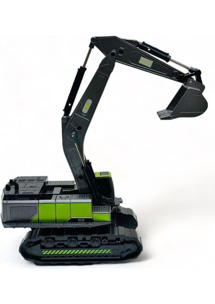 Oyuncak Ekskavatör Iş Makinesi Büyük Boy 28 Cm. Yeşil Renk Kepçe Iş Makinası Metal Uçlu indirimleri
