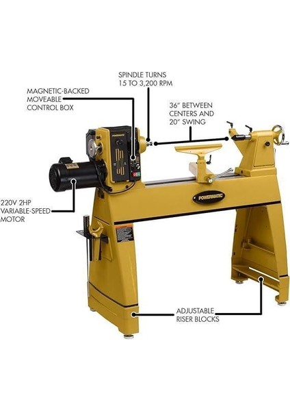 Powermatıc 3520C Ahşap Torna Makinası 220V fiyatları