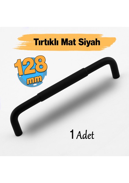 Uber Tırtıklı Mat Siyah Metal Kulp 128 mm Mobilya Çekmece Mutfak Dolabı Dolap Modern Kapak Kulpları