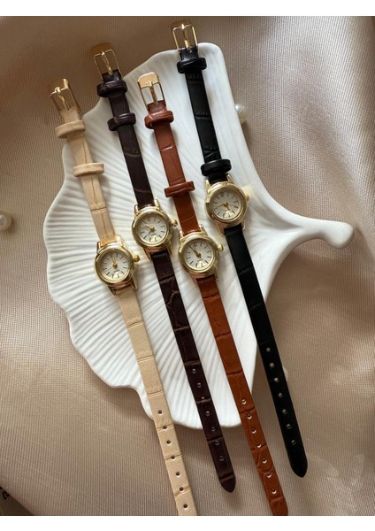 Retro Çok Minik Deri Kordon Vintage Kadın Kol Saati