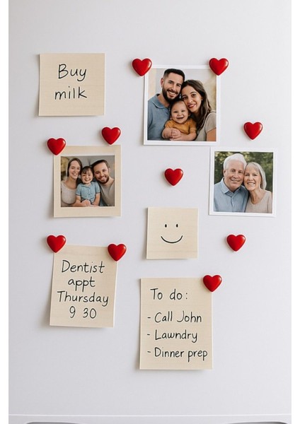 Kalpli Magnet Seti 6’lı – El Yapımı Buzdolabı Magneti, Kırmızı (Dekoratif Obje)| V Vanilla Concept fiyatları