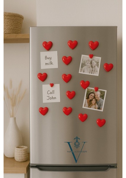 Kalpli Magnet Seti 6’lı – El Yapımı Buzdolabı Magneti, Kırmızı (Dekoratif Obje)| V Vanilla Concept modelleri