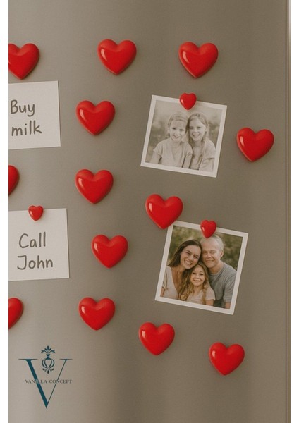 Kalpli Magnet Seti 6’lı – El Yapımı Buzdolabı Magneti, Kırmızı (Dekoratif Obje)| V Vanilla Concept fırsatları