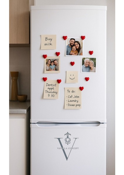 Kalpli Magnet Seti 6’lı – El Yapımı Buzdolabı Magneti, Kırmızı (Dekoratif Obje)| V Vanilla Concept indirimleri