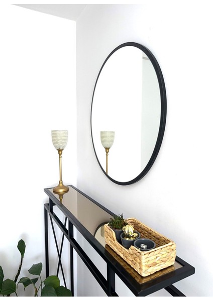 70 cm Yuvarlak Metal Çerçeveli Siyah Ayna, Şık ve Modern Dekorasyon Için Ideal fiyatları